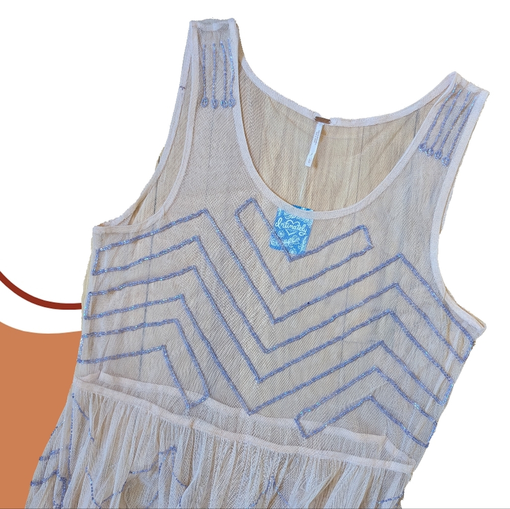 Free People Beaded Mesh Dress